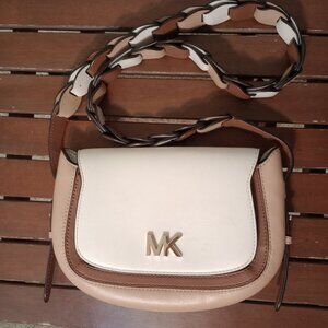 Michael Kors White and cream leather Shoulder bag with braided strap
